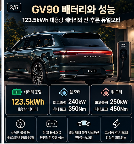 2027 GV90 배터리 123.5kWh 모터 성능