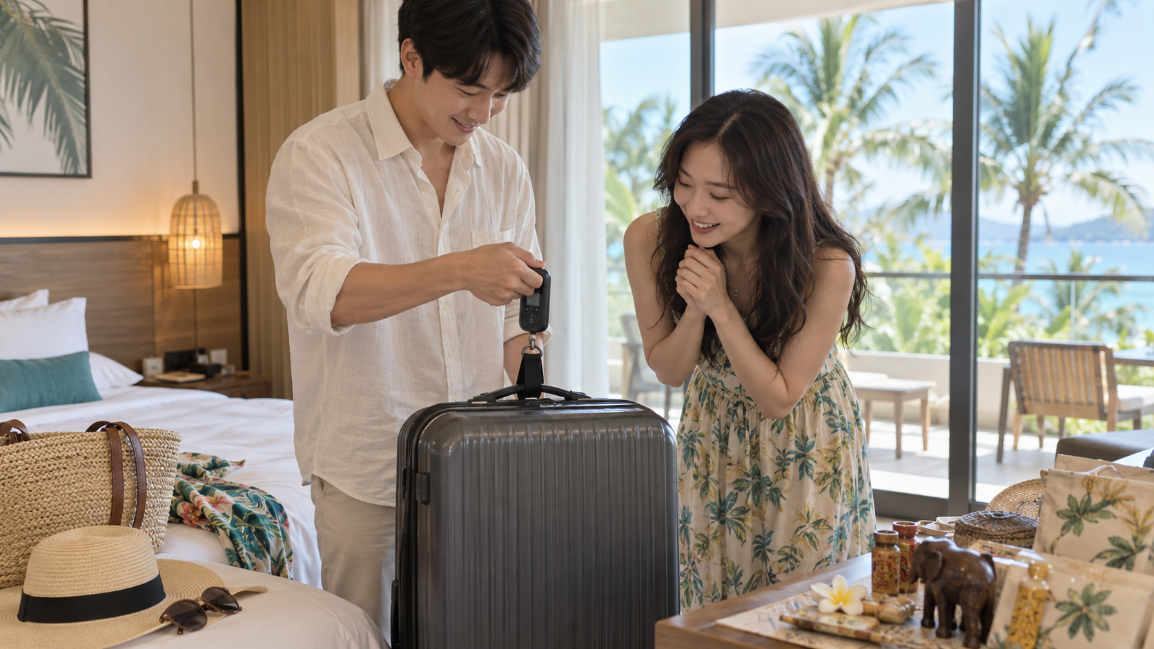 푸꾸옥 귀국 전 캐리어 무게 측정