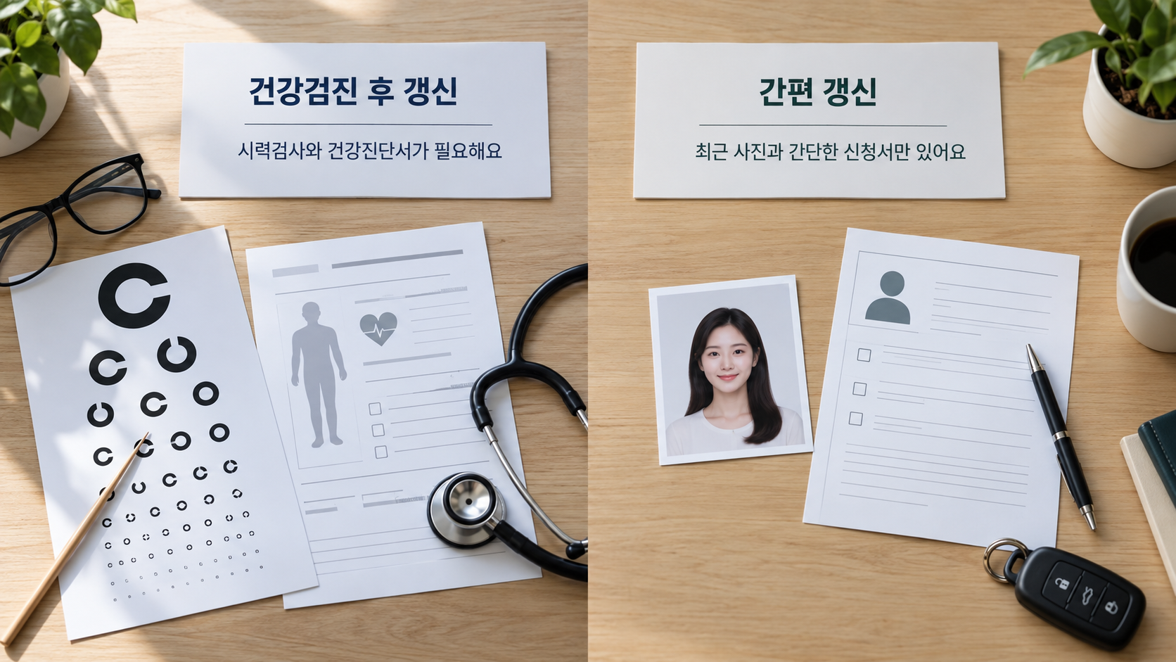 1종 적성검사와 2종 운전면허 갱신 차이