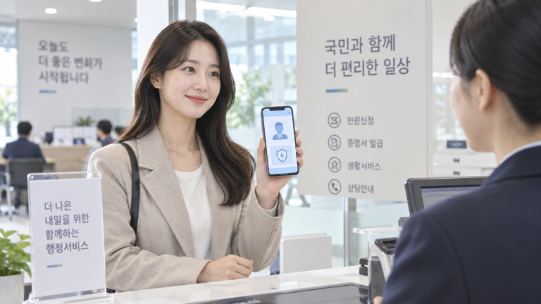 모바일 주민등록증 발급 및 사용 모습