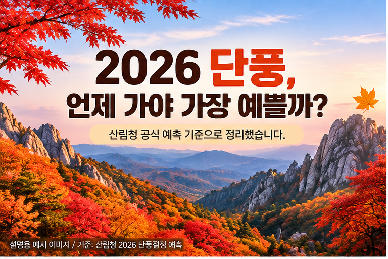 2026 단풍시기 언제 가야 가장 예쁠까