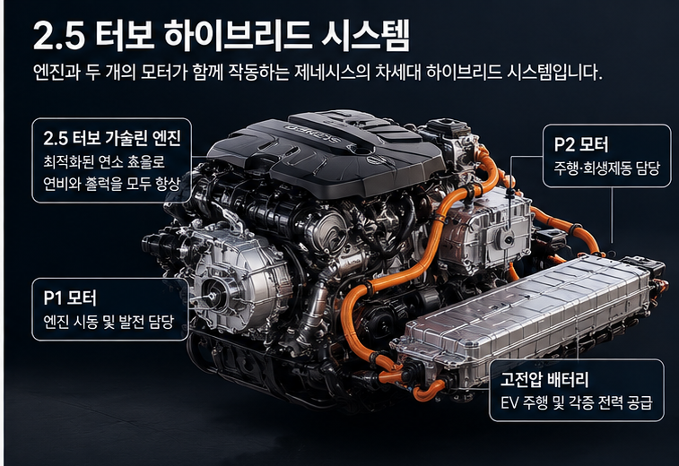 GV80 2.5 터보 하이브리드 시스템 예시